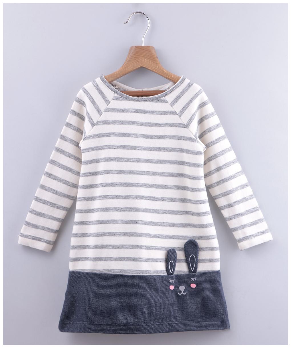

Beebay Baby girl Cotton Striped Princess frock - Cream