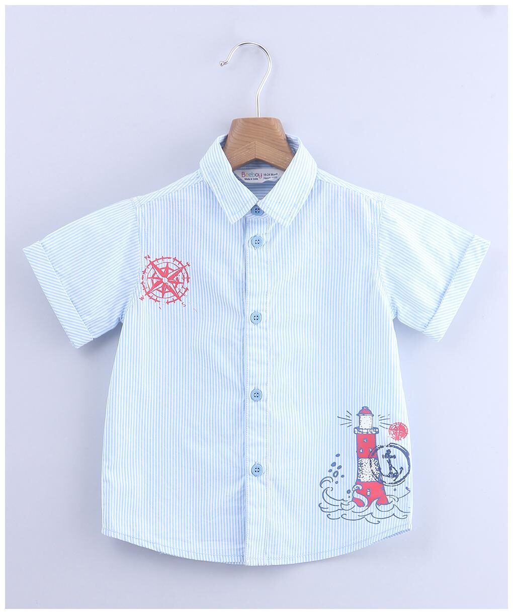 

Beebay Boy Cotton Striped Shirt Blue