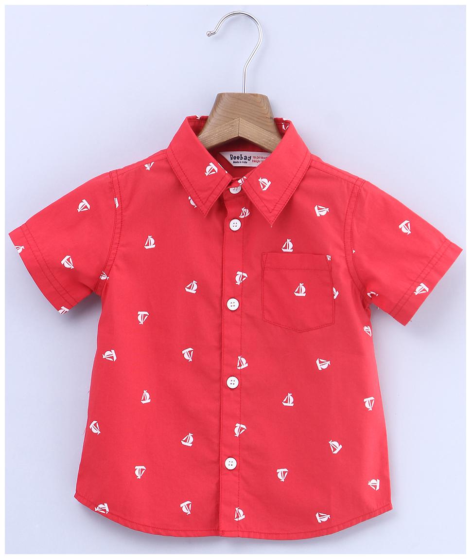 

Beebay Cotton Printed Shirt for Baby Boy - Red