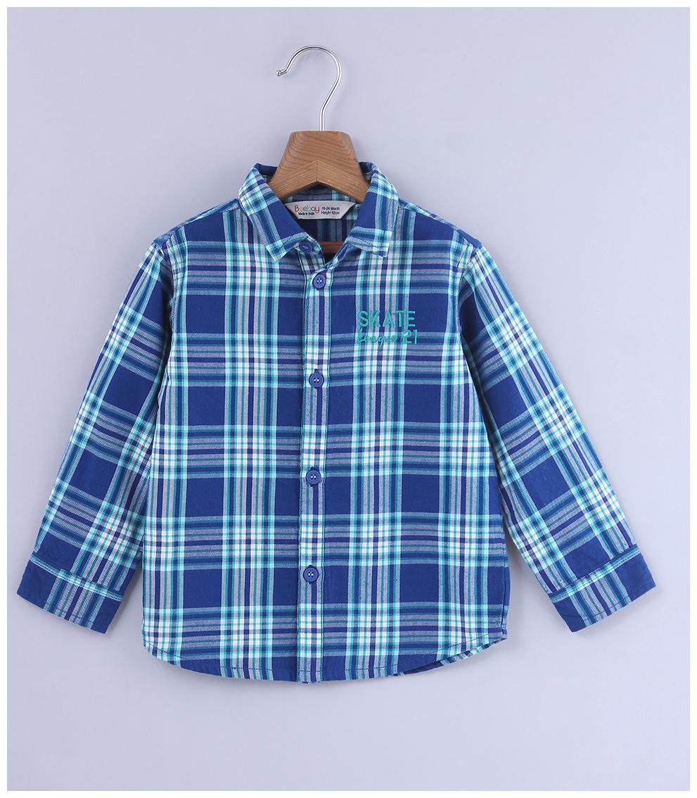 

Beebay Boy Cotton Checked Shirt Blue