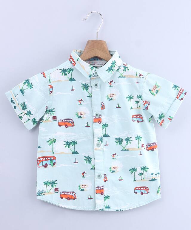 Beebay Cotton Printed Shirt for Baby Boy - Green