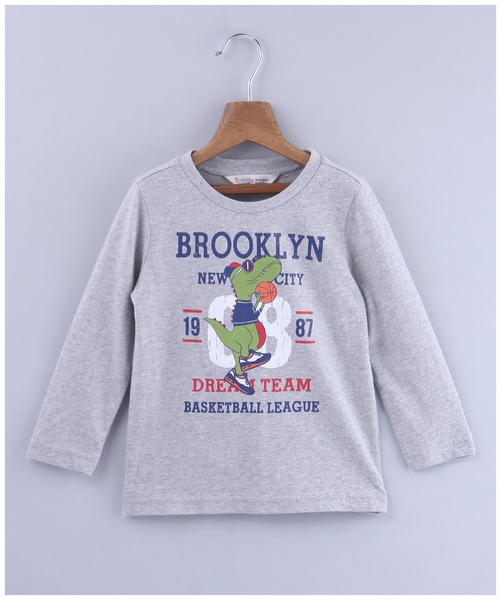 

Beebay Polyester Printed T shirt for Baby Boy - Grey