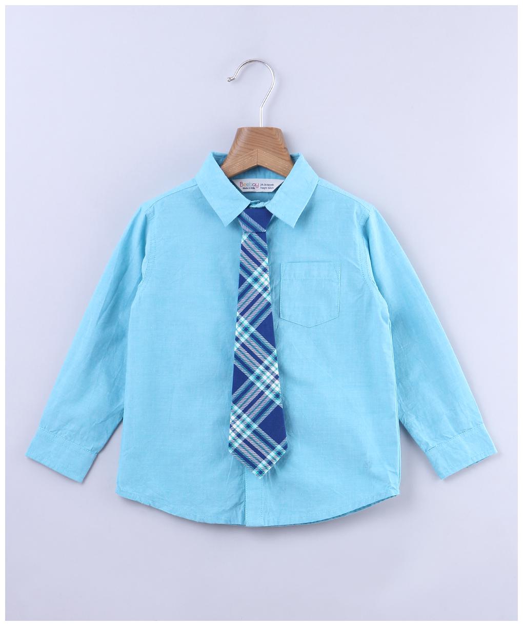 

Beebay Boy Cotton Solid Shirt Blue