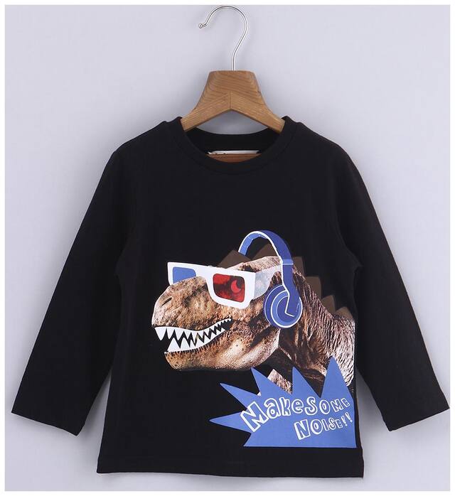 Beebay Boy Cotton Printed T-shirt - Black