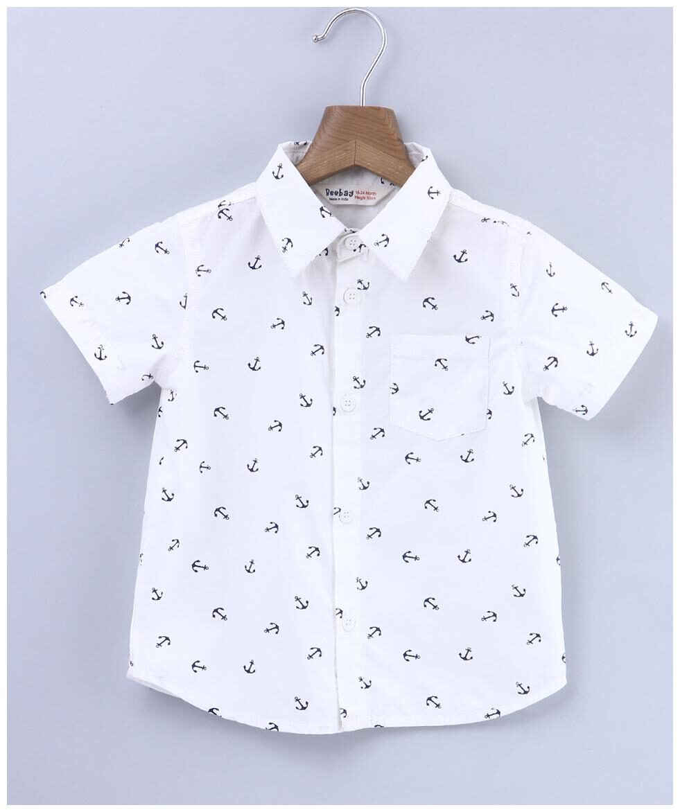 

Beebay Cotton Printed Shirt for Baby Boy - White