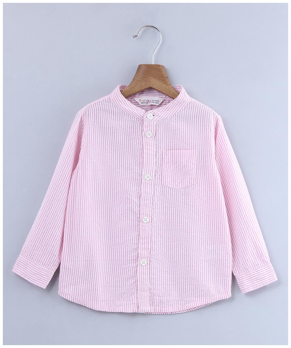 

Beebay Boy Cotton Striped Shirt Pink