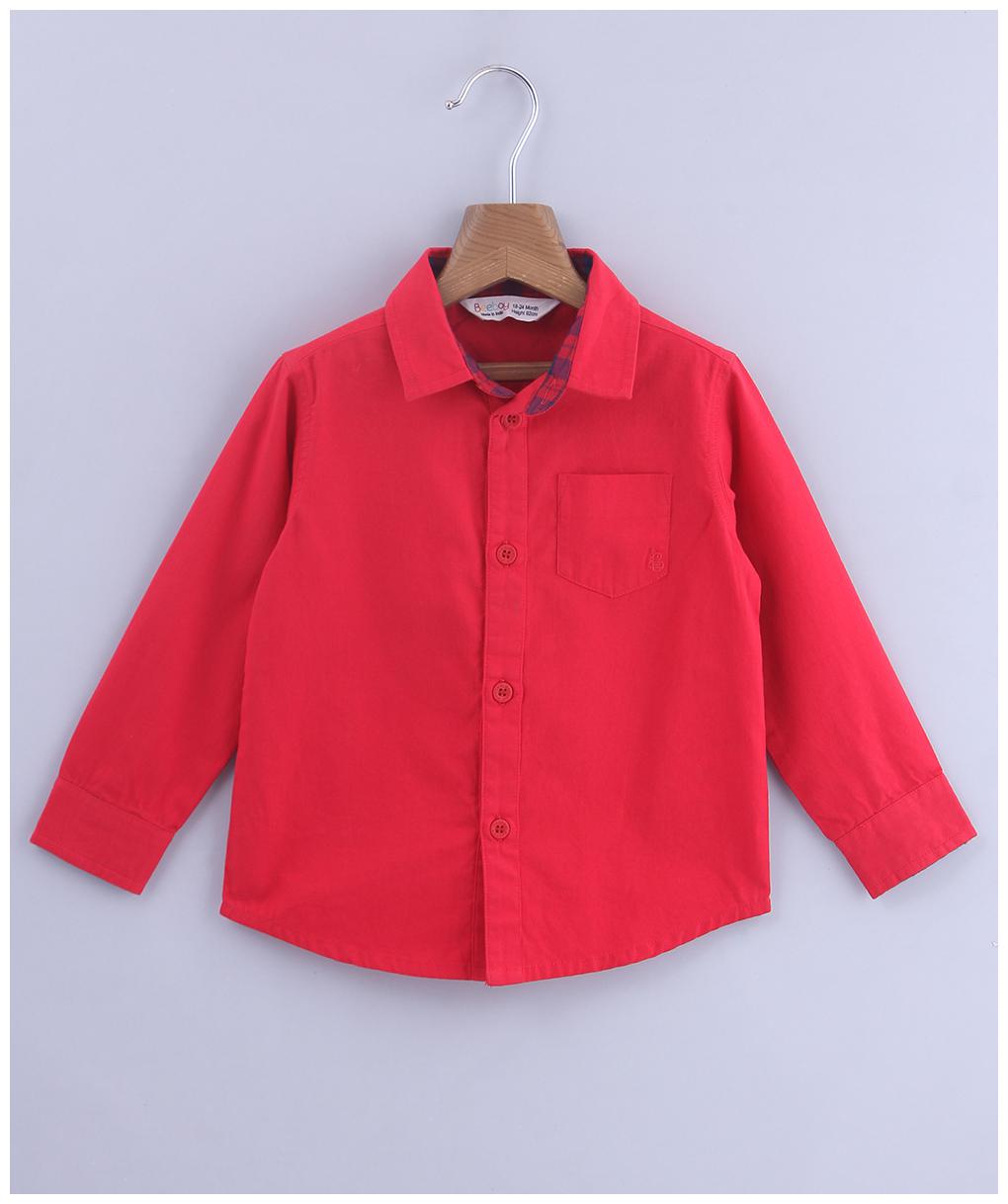 

Beebay Boy Cotton Solid Shirt Red