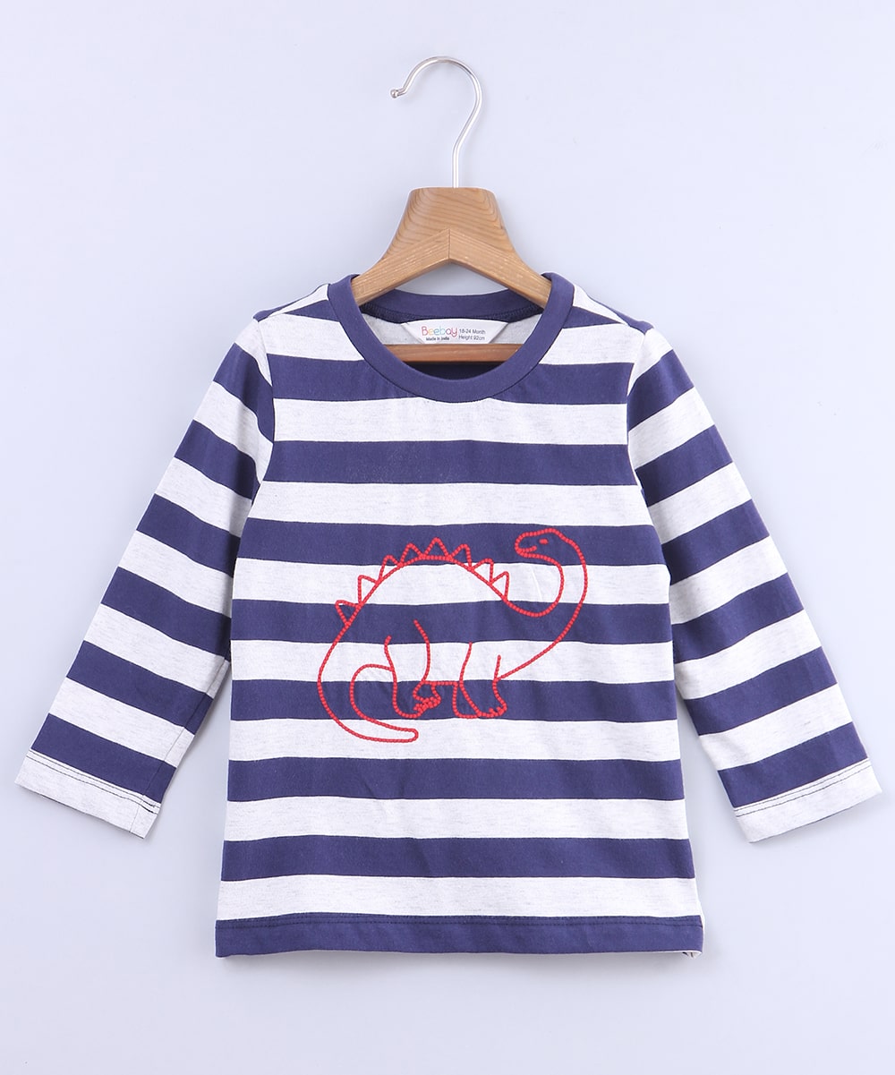 

Beebay Boy Cotton Striped T-shirt - Blue White
