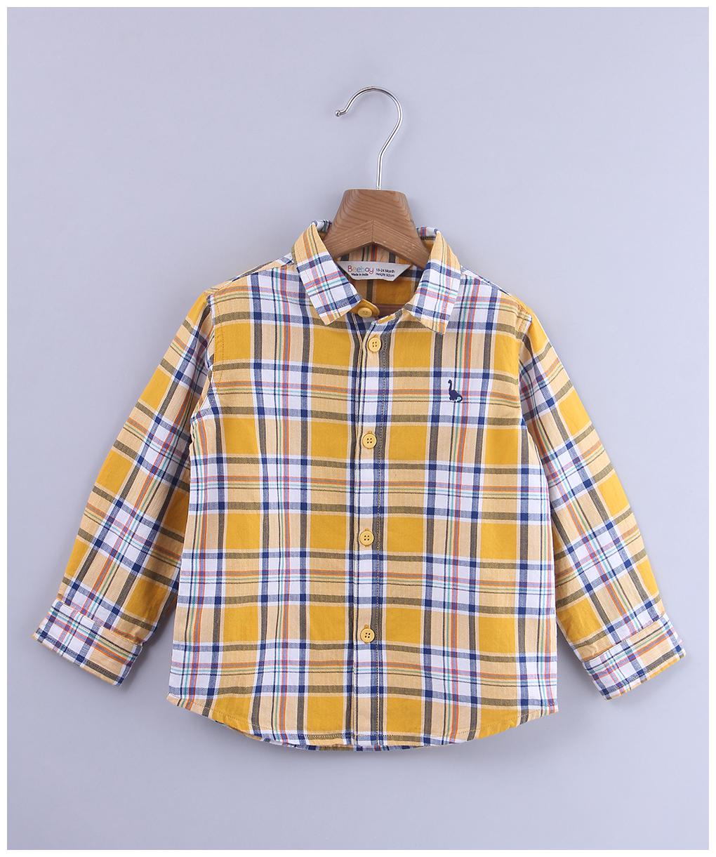 

Beebay Cotton Checked Shirt for Baby Boy - Yellow