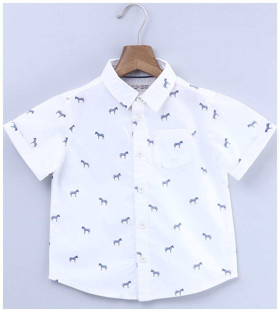 

Beebay Cotton Printed Shirt for Baby Boy - White