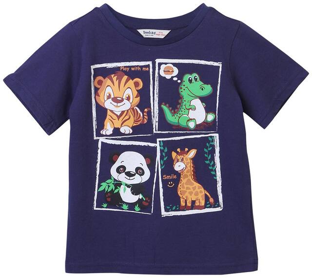 Beebay Boy Cotton Printed T-shirt - Blue