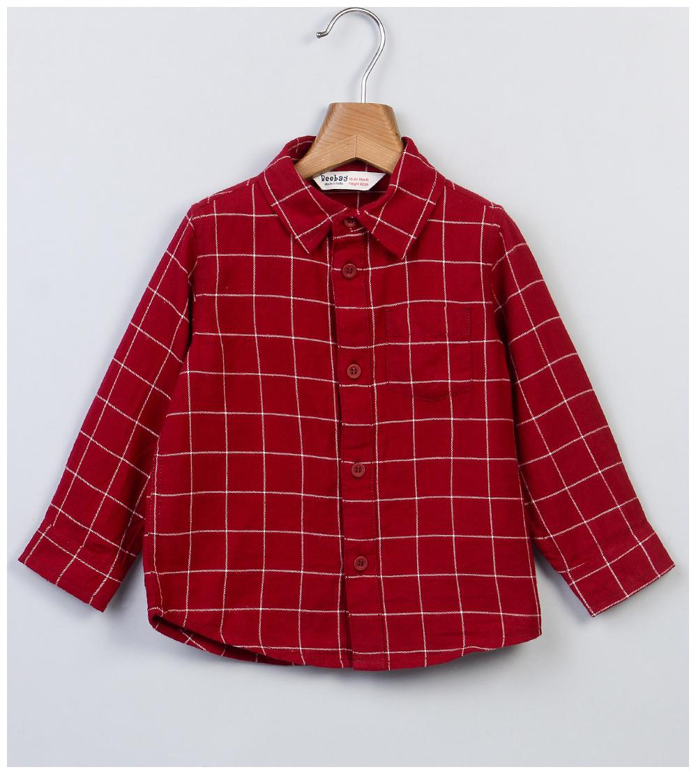 

Beebay Boy Cotton Checked Shirt Maroon