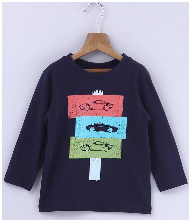Beebay Boy Cotton Printed T-shirt - Blue