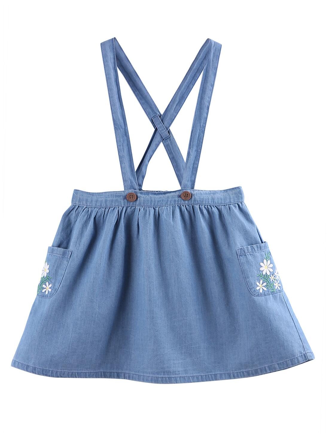 

Beebay Baby girl Cotton Embroidered Skirt - Blue