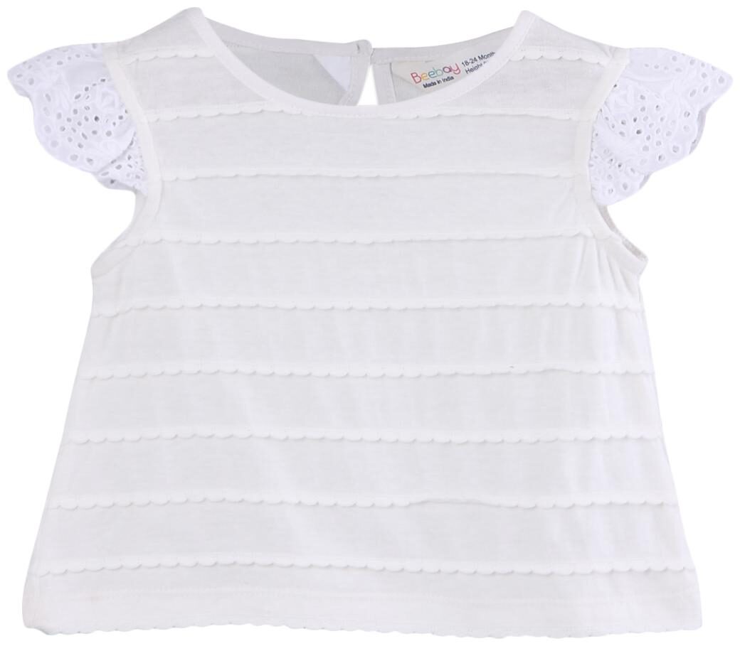 

Beebay Cotton Solid Top for Baby Girl - White