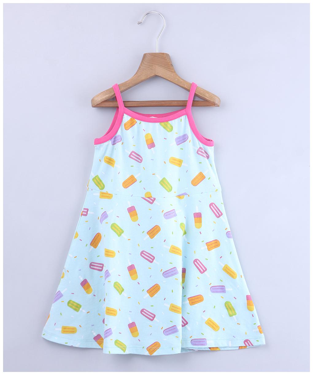 

Beebay Blue Cotton Sleeveless Knee Length Princess Frock ( Pack of 1 )