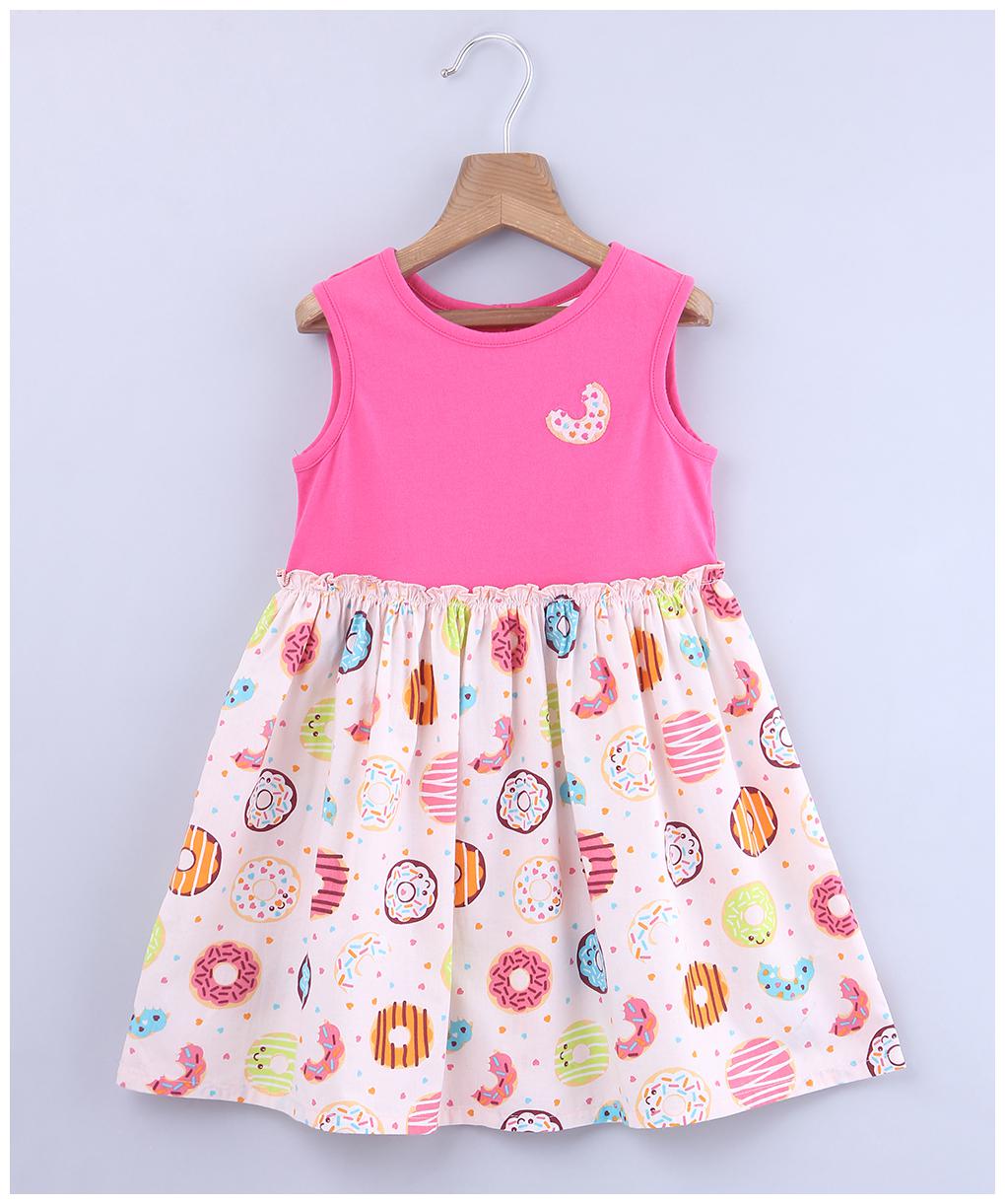 

Beebay Pink Cotton Sleeveless Knee Length Princess Frock ( Pack of 1 )