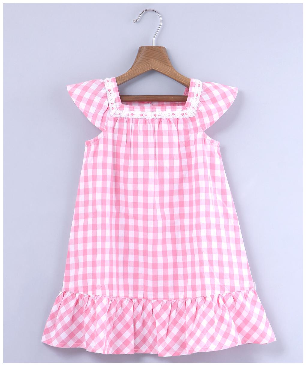 

Beebay Pink Cotton Sleeveless Knee Length Princess Frock ( Pack of 1 )