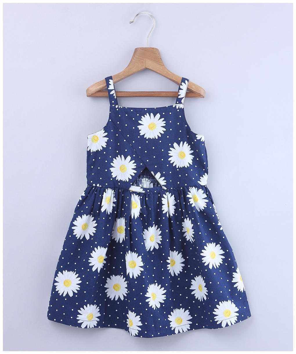 

Beebay Blue Cotton Sleeveless Knee Length Princess Frock ( Pack of 1 )