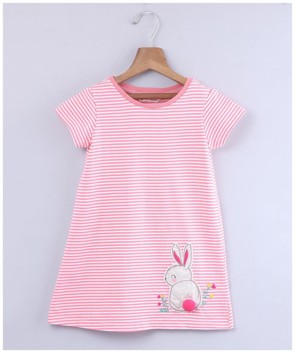 

Beebay Pink Cotton Short Sleeves Knee Length Princess Frock ( Pack of 1 )