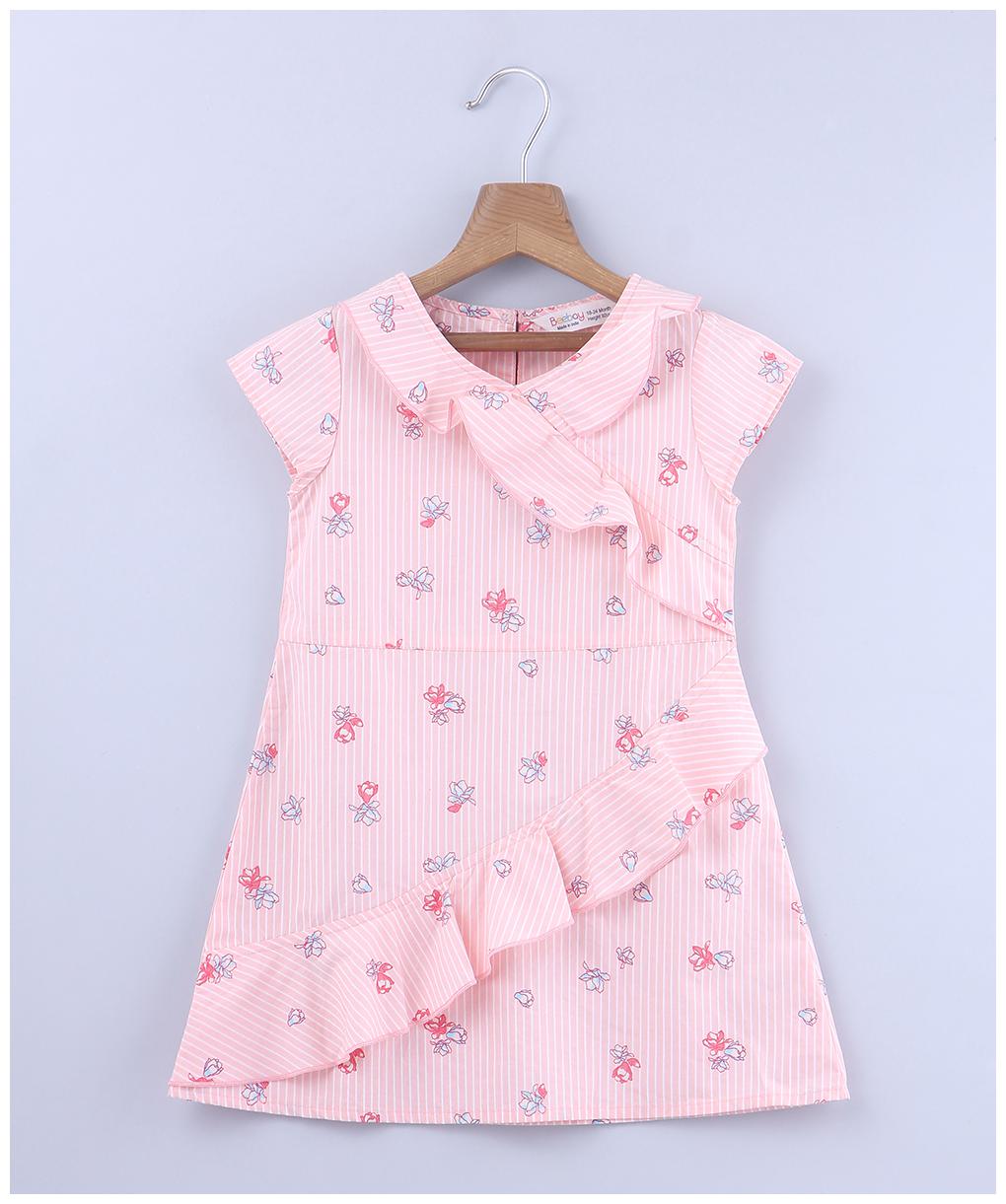 

Beebay Pink Cotton Sleeveless Knee Length Princess Frock ( Pack of 1 )