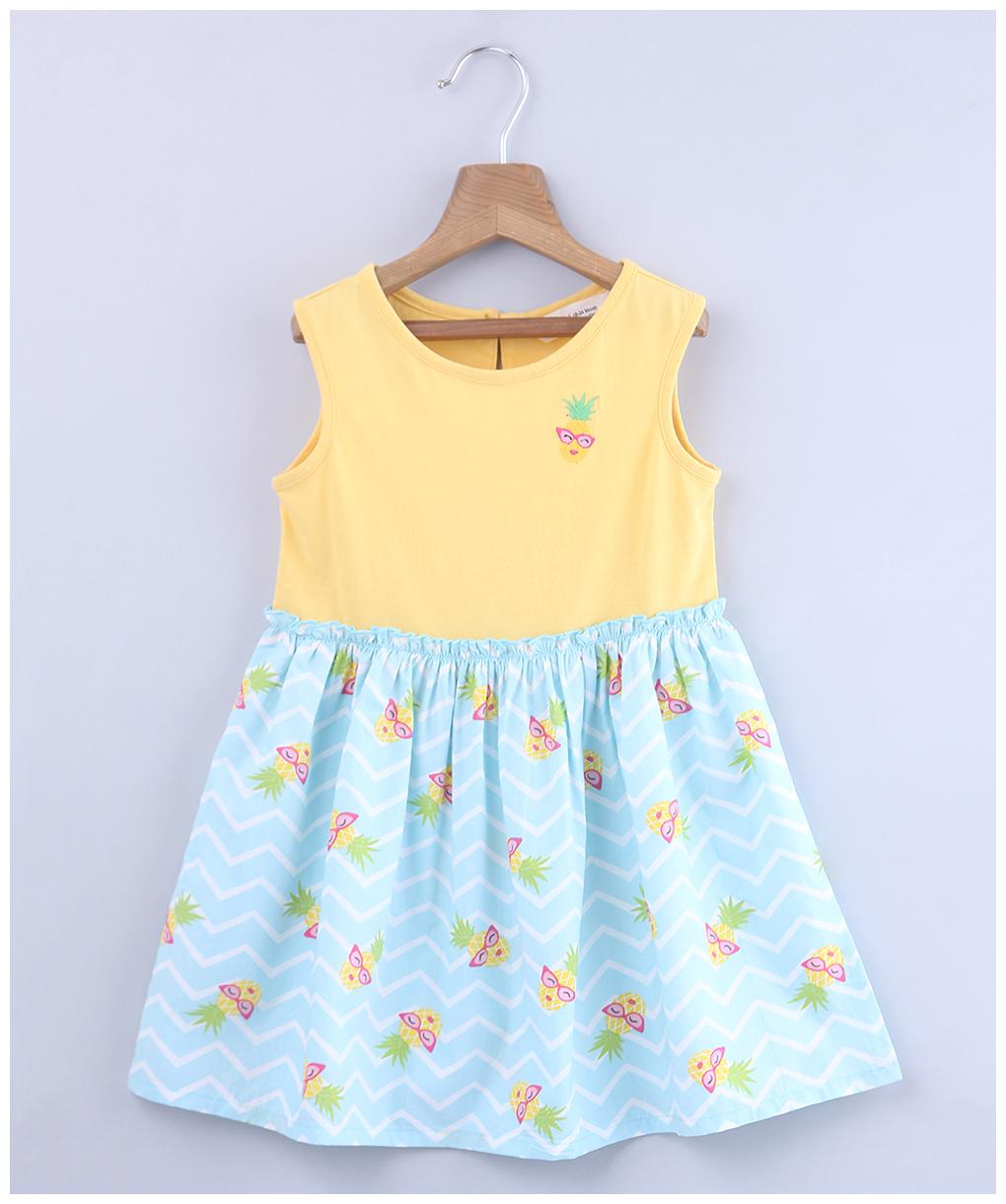 

Beebay Blue Cotton Sleeveless Knee Length Princess Frock ( Pack of 1 )