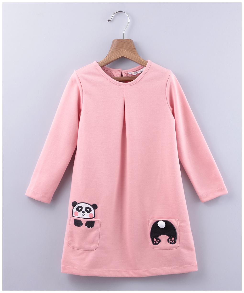 

Beebay Pink Cotton Blend Full Sleeves Knee Length Princess Frock ( Pack of 1 )