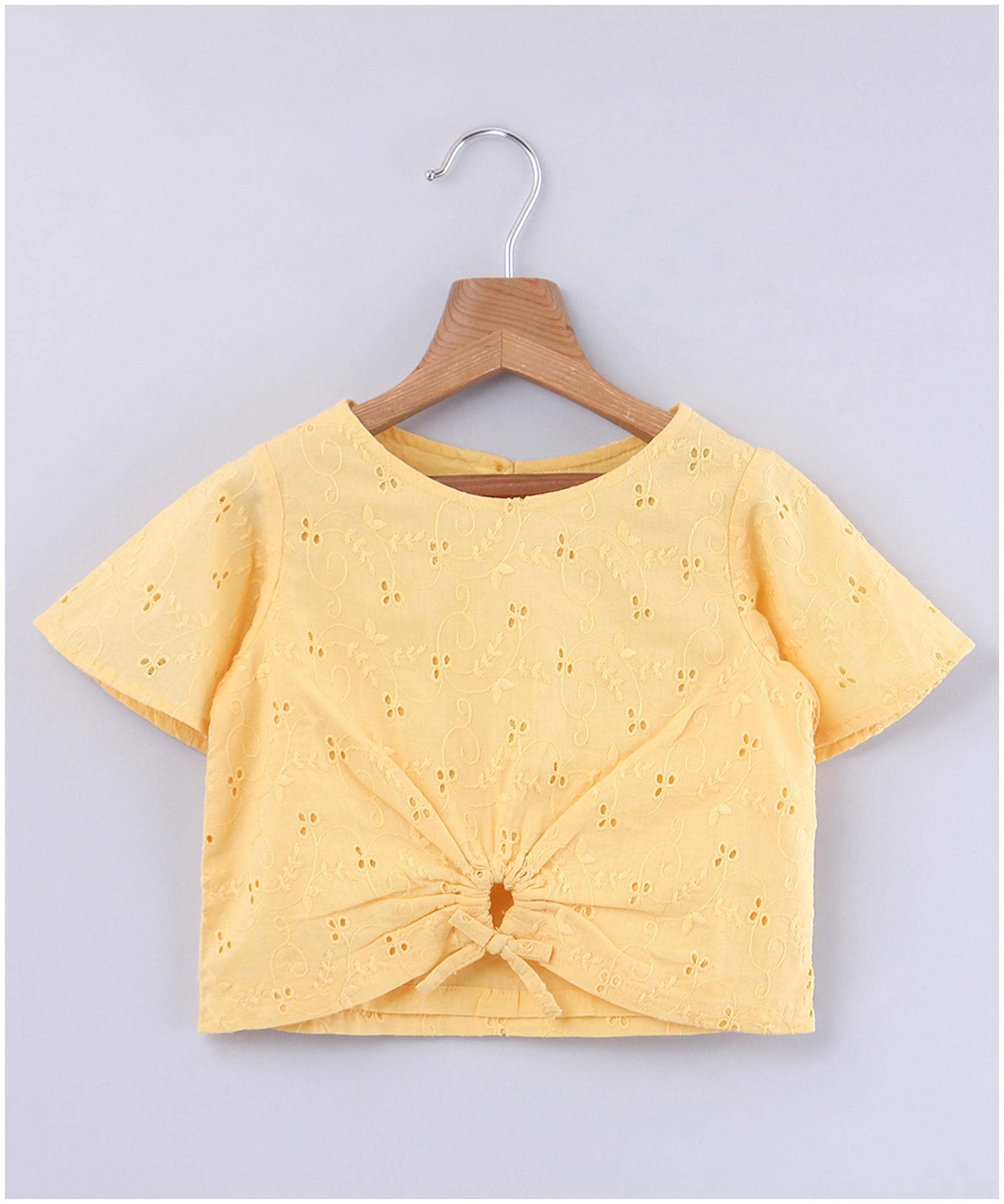 

Beebay Girl Cotton Embellished Top - Yellow