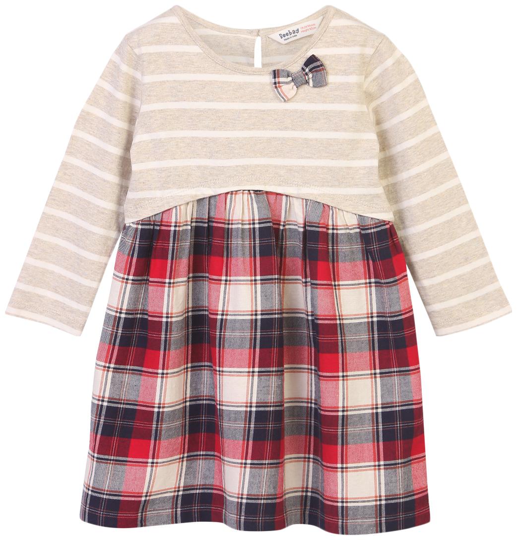 

Beebay Red Cotton Short Sleeves Knee Length Princess Frock ( Pack of 1 )