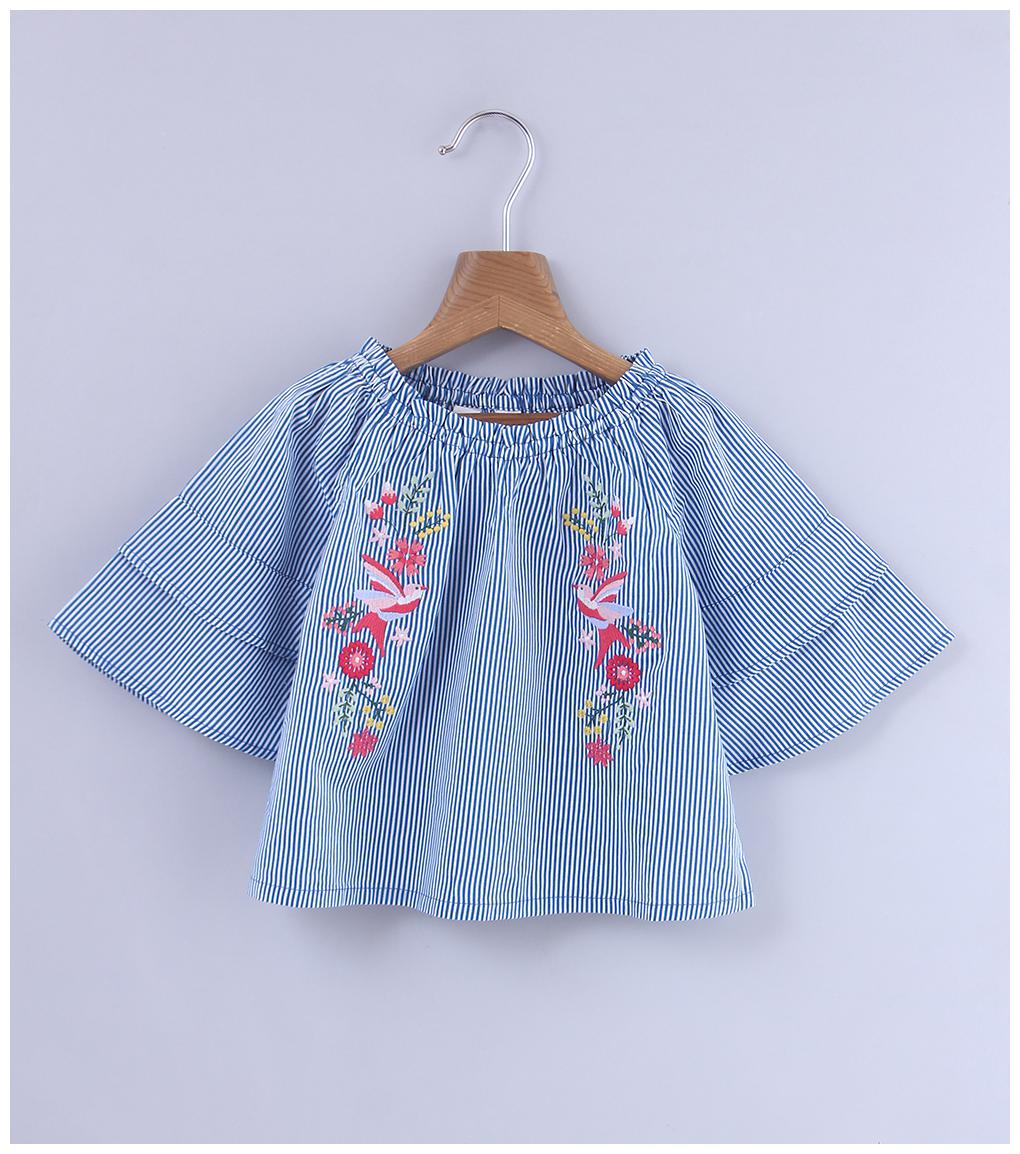 

Beebay Girl Cotton Striped Top - Blue