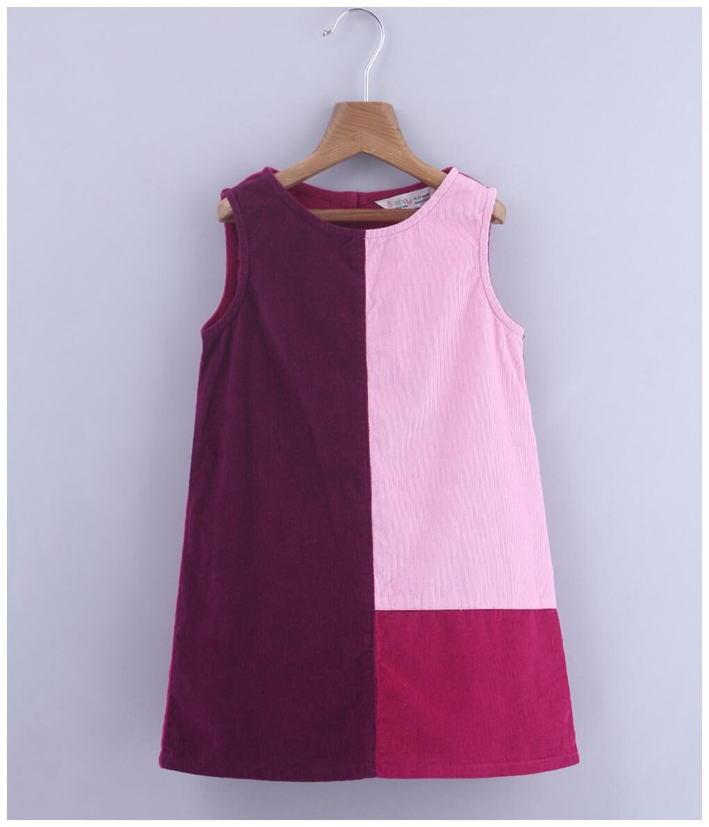 

Beebay Girls Cotton Woven Colorblock Shift Dress (Multi-col)