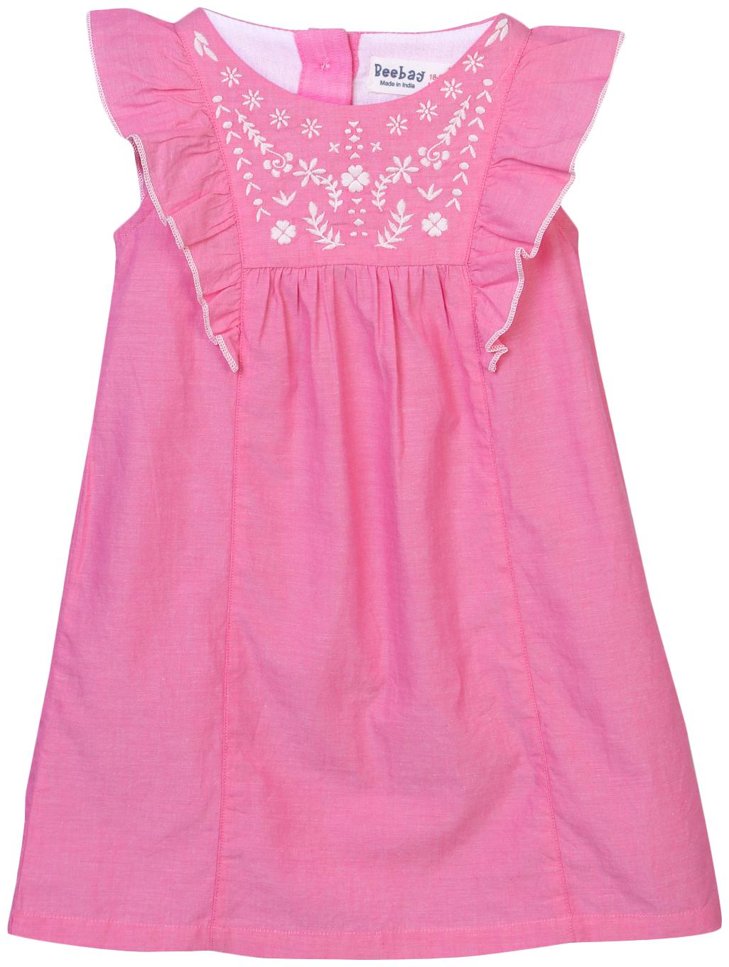 

Beebay Pink Cotton Short Sleeves Knee Length Princess Frock ( Pack of 1 )