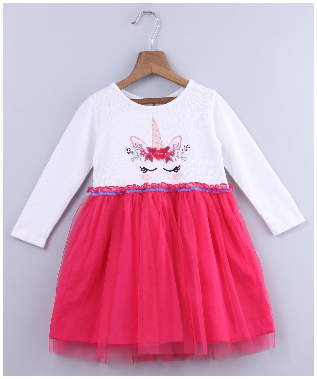 

Beebay Pink Cotton Full Sleeves Knee Length Princess Frock ( Pack of 1 )