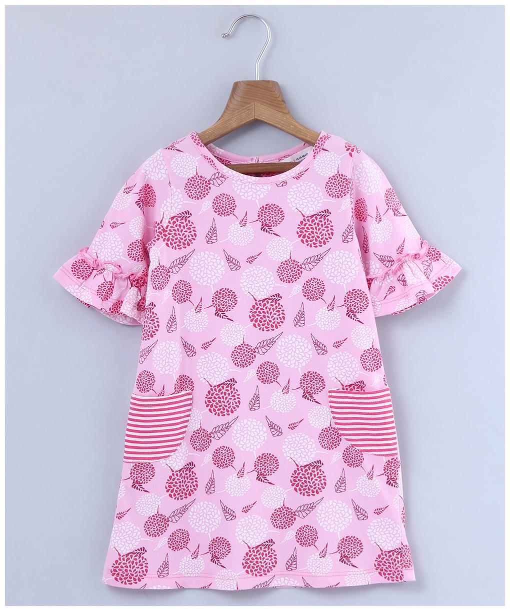 

Beebay Pink Knitted 3 4th Sleeves Knee Length Princess Frock ( Pack of 1 )