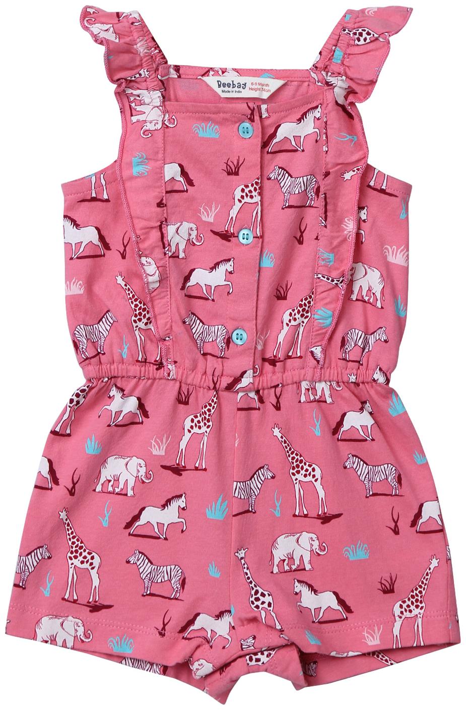 

Beebay Baby girl Cotton Solid Jumpsuit - Pink