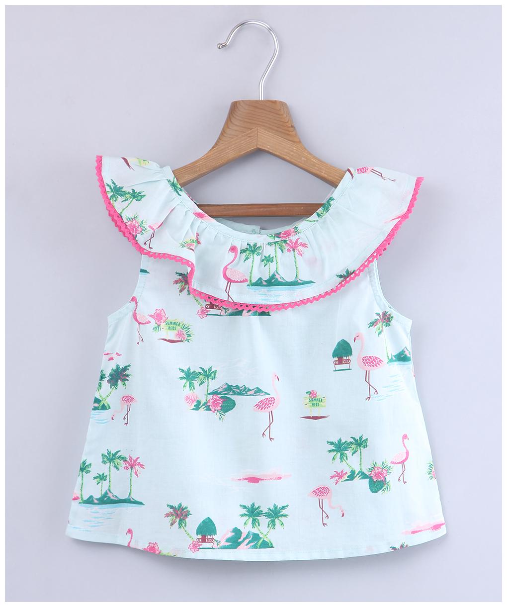 

Beebay Girl Cotton Printed Top - Blue