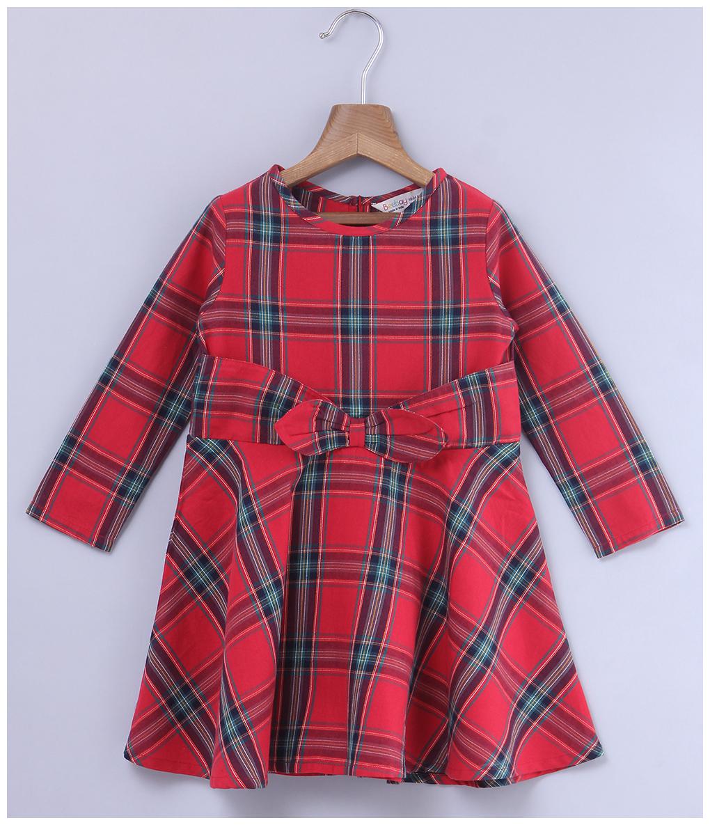 

Beebay Girls Cotton Woven Knot Detail Dress (Multi-col)