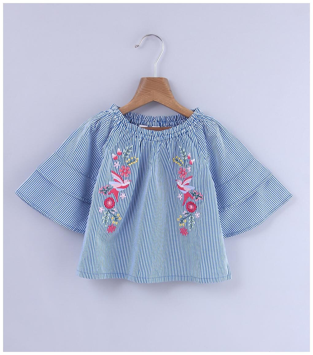 

Beebay Girl Cotton Striped Top - Blue