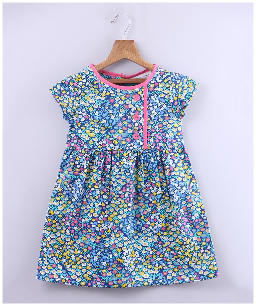 

Beebay Multi Cotton Short Sleeves Knee Length Princess Frock ( Pack of 1 )