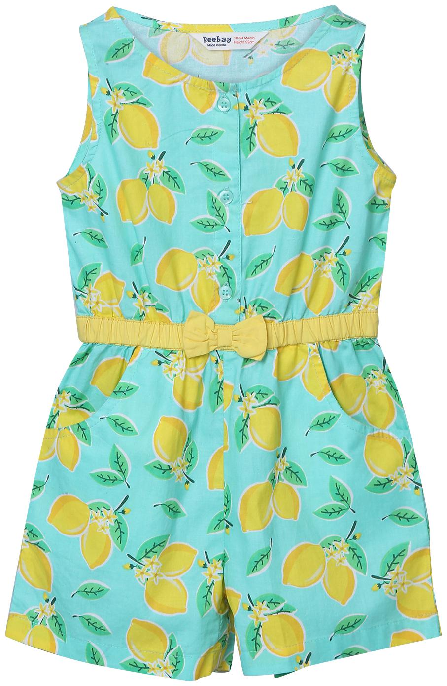 

Beebay Baby girl Cotton Solid Jumpsuit - Green