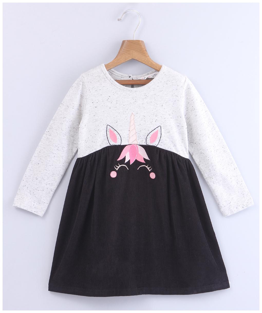 

Beebay Black Cotton Full Sleeves Knee Length Princess Frock ( Pack of 1 )