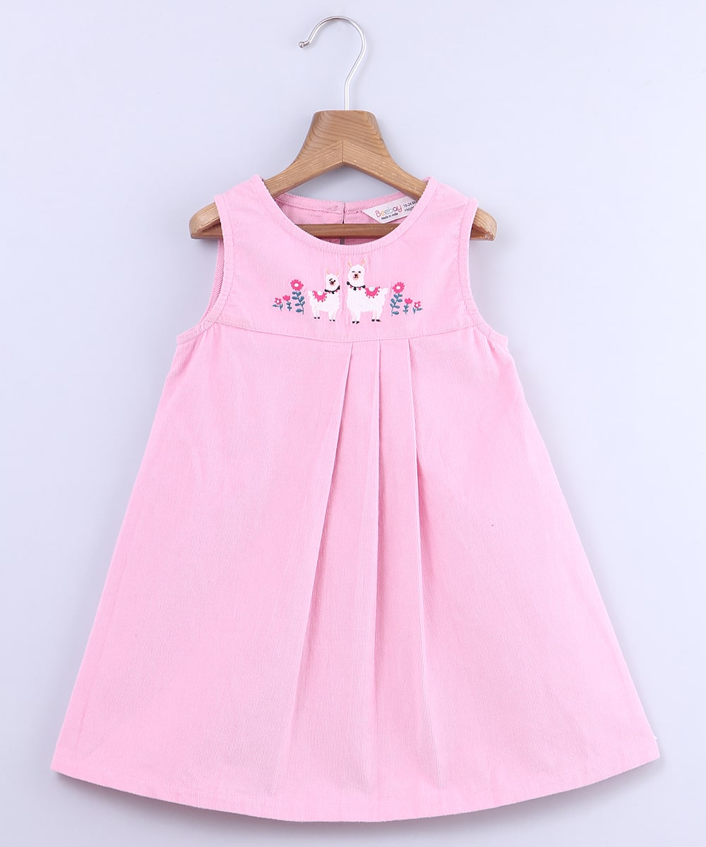 

Beebay Pink Cotton Sleeveless Knee Length Princess Frock ( Pack of 1 )