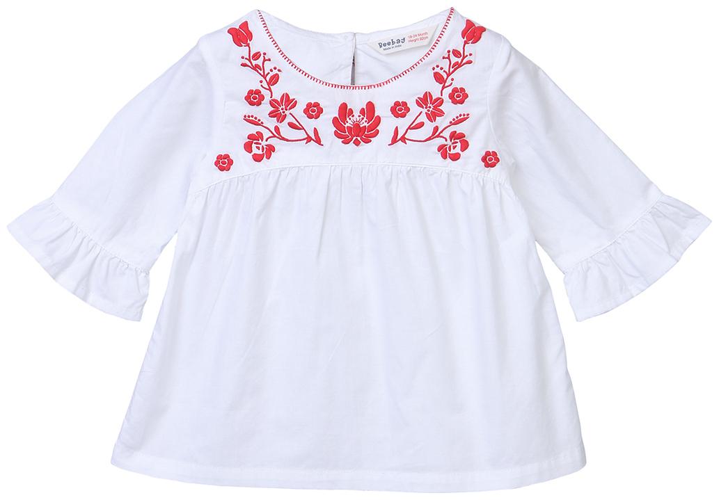 

Beebay Cotton Solid Top for Baby Girl - White
