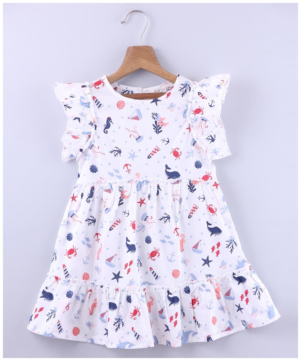 

Beebay Multi Cotton Blend Short Sleeves Knee Length Princess Frock ( Pack of 1 )