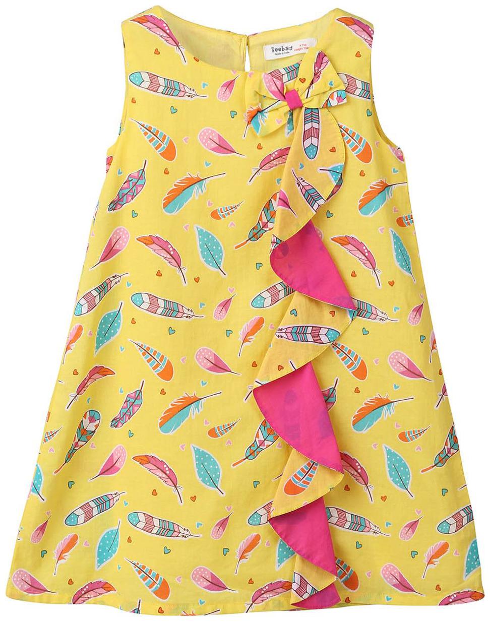 

Beebay Baby girl Cotton Printed Princess frock - Yellow