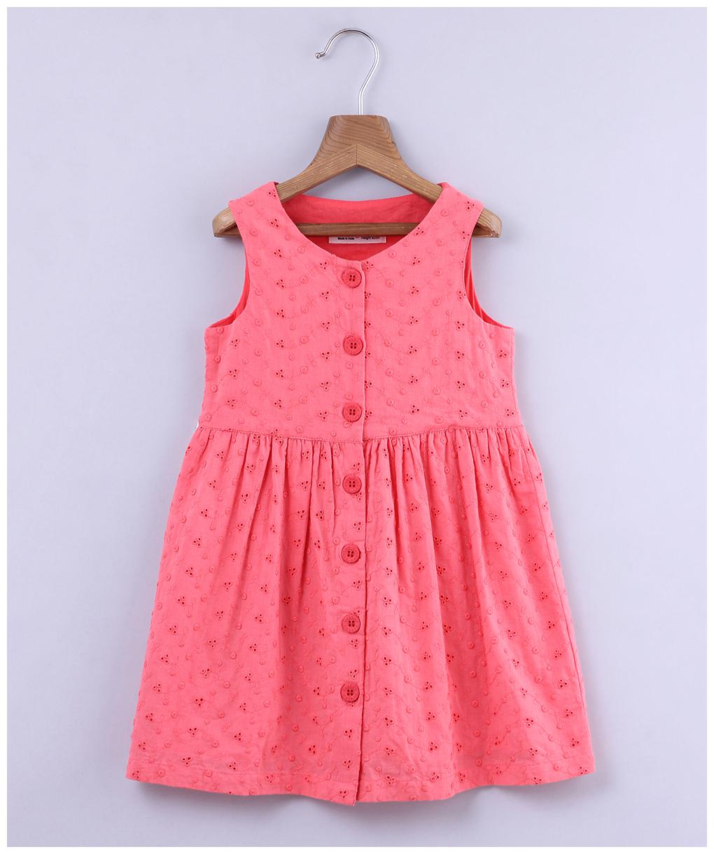 

Beebay Orange Cotton Sleeveless Knee Length Princess Frock ( Pack of 1 )