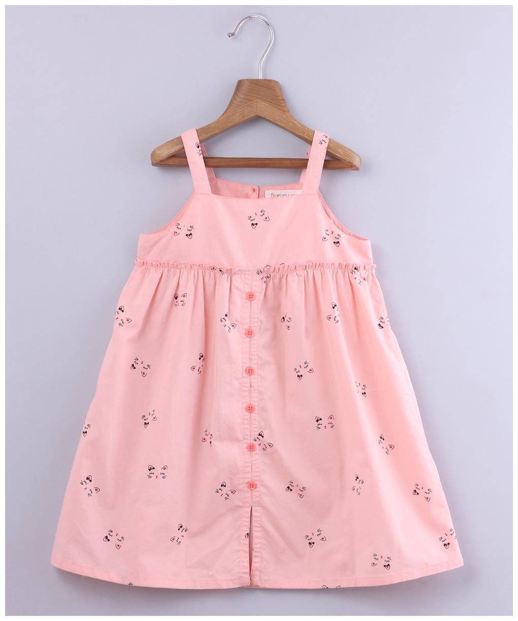 

Beebay Girls Cat Features Printed Dress Pink