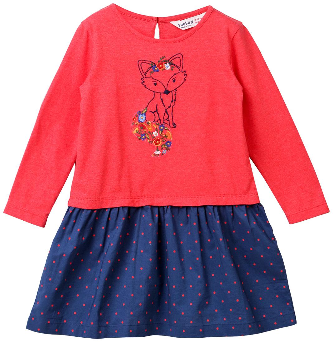 

Beebay Baby girl Cotton Solid Princess frock - Orange