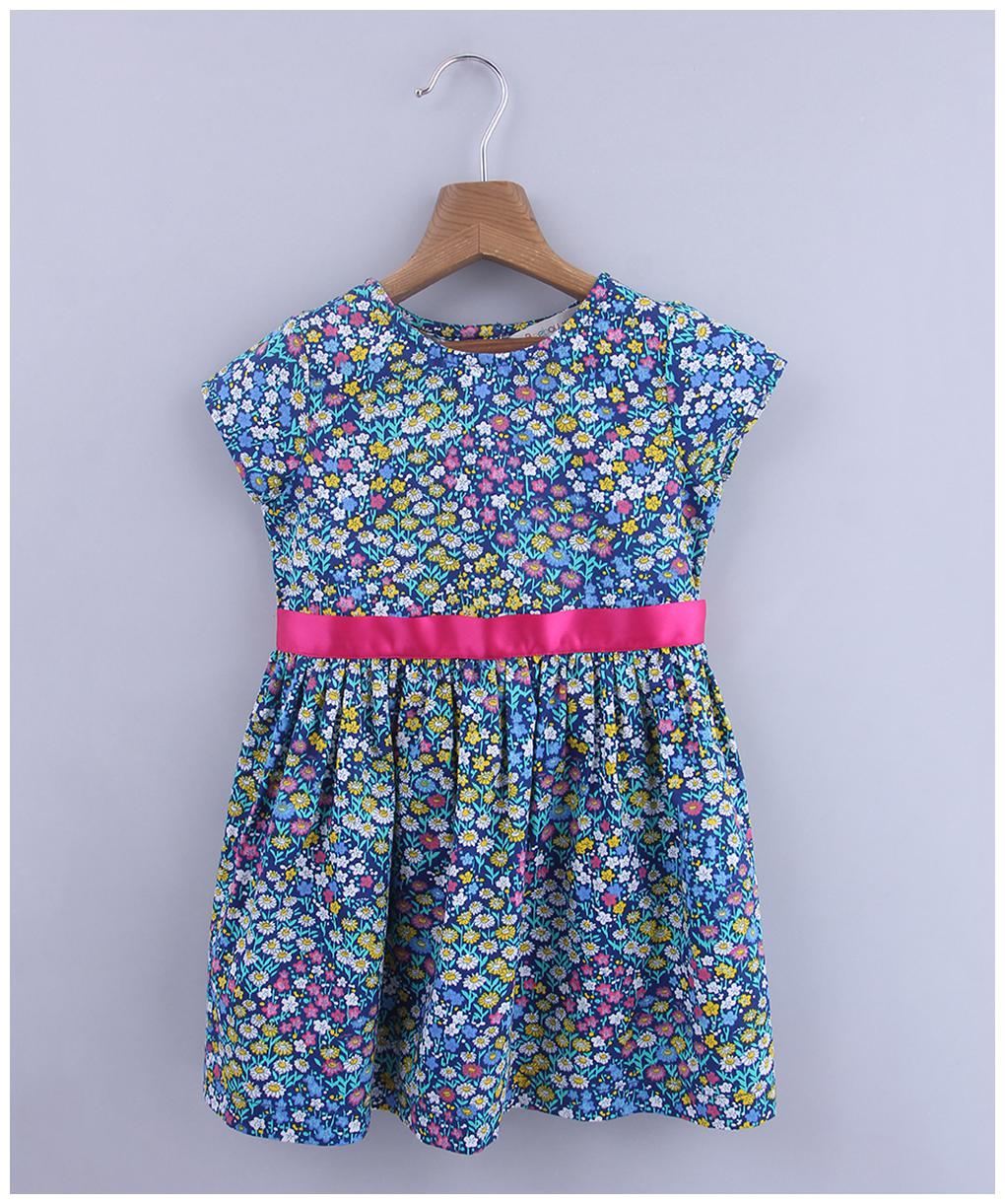

Beebay Baby girl Cotton Floral Princess frock - Blue