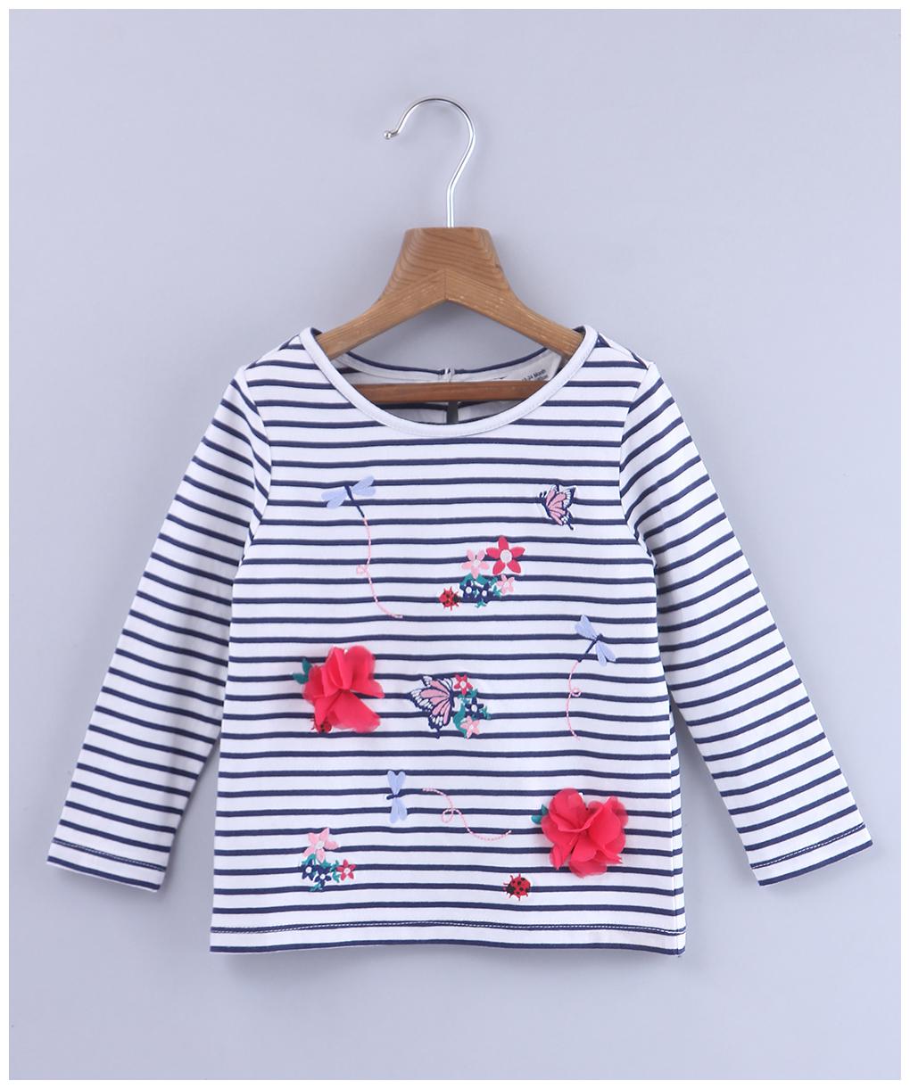 

Beebay Cotton Striped T shirt for Baby Girl - Blue